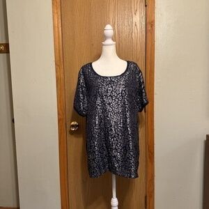 Zenergy by Chico's "Fawn Shine" Size 3 (XL) w/Leopard Print Short Sleeve T-Shirt